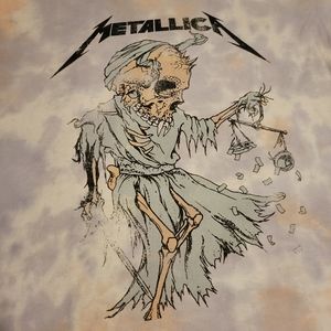 Metallica And Justice For All Tie Dye T-Shirt Medium Lavender Peach